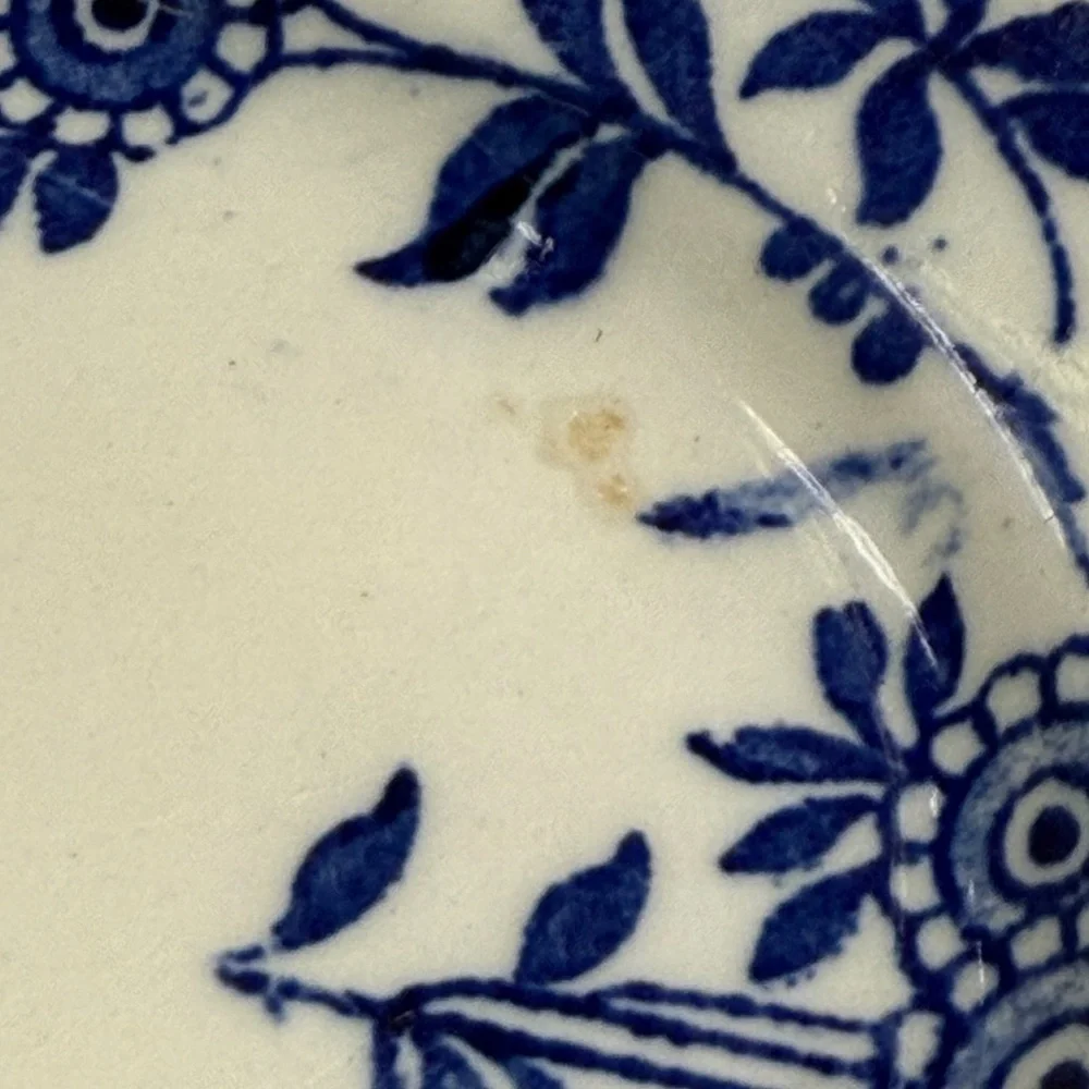 Vintage James M Shaw Delph Relish Oriental Blue Antique Plate